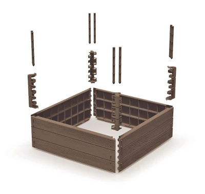 Prosperplast Vyvýšený záhon BASE WOODY hnědý 75,6 cm
