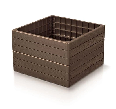 Prosperplast Vyvýšený záhon BASE WOODY hnědý 75,6 cm
