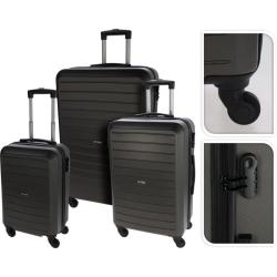 Proworld Sada plastových cestovních kufrů 3 ks 50 / 60 / 70 cm antracitová