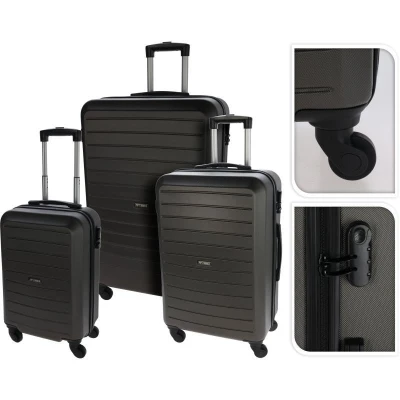 Proworld Sada plastových cestovních kufrů 3 ks 50 / 60 / 70 cm antracitová