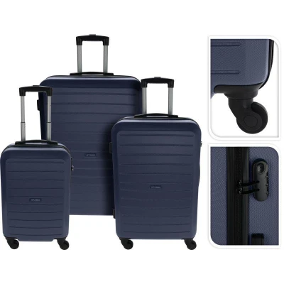 Proworld Sada plastových cestovních kufrů 3 ks 50 / 60 / 70 cm tmavě modrá