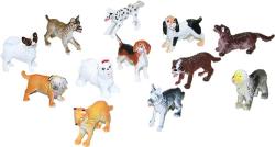 Psi různé rasy plastové figurky 4-5cm set 12ks v sáčku Psi různé rasy plastové figurky 4-5cm set 12ks v sáčku