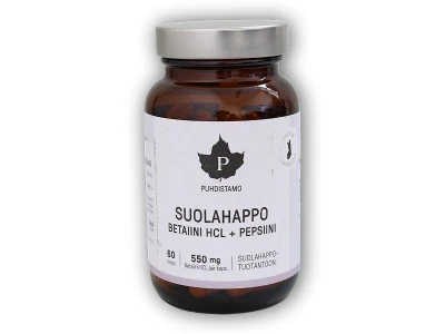 Puhdistamo Betain HCL + Pepsin 60 kapslí Puhdistamo Betain HCL + Pepsin 60 kapslí