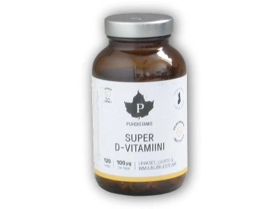 Puhdistamo Super D-Vitamiini 4000IU 120 kapslí Puhdistamo Super D-Vitamiini 4000IU 120 kapslí