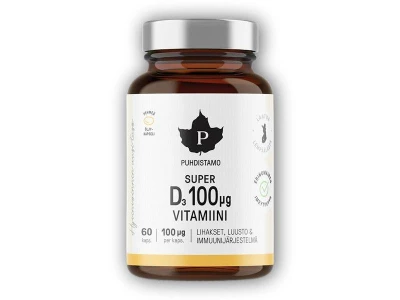 Puhdistamo Super D-Vitamiini 4000IU 60 kapslí Puhdistamo Super D-Vitamiini 4000IU 60 kapslí