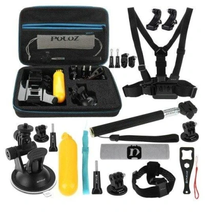 Puluz 20 in 1 příslušenství Ultimate Combo Kits pro sportovní kamery (včetně Osmo Action 5 Pro) PKT11