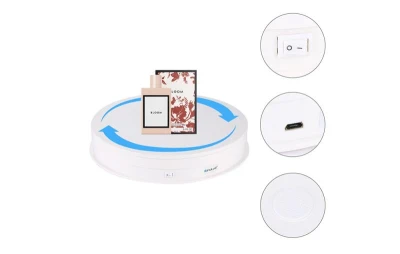 Puluz Elektrický otočný stolek 30 cm USB (bílý)