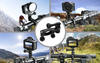 Puluz 360° černý hliníkový držák na řídítka pro akční kamery