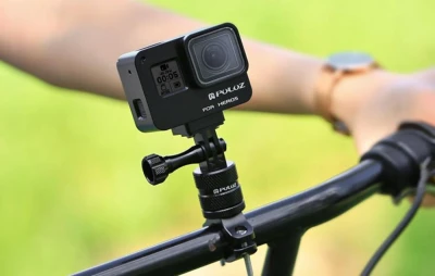 Puluz PU223B černý hliníkový řídítkový držák s otočným úhlem 360 stupňů