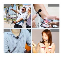 Puluz Klopový jack mikrofon s klipem 1,5m USB-C PU425