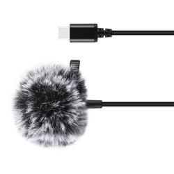 Puluz Klopový jack mikrofon s klipem 1,5m USB-C PU425