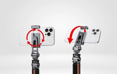 Puluz Otočný držák telefonu s univerzálním 1/4 držákem (černý)