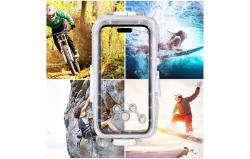 Puluz Plastové vodotěsné pouzdro pro iPhone 14 Plus/Pro Max/13 Pro Max/12 Pro Max/11 Pro Max (bílé)