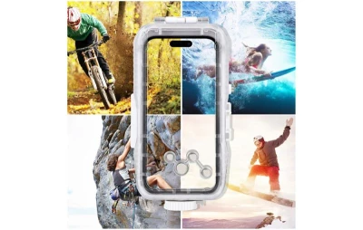 Puluz Plastové vodotěsné pouzdro pro iPhone 14 Plus/Pro Max/13 Pro Max/12 Pro Max/11 Pro Max (bílé)