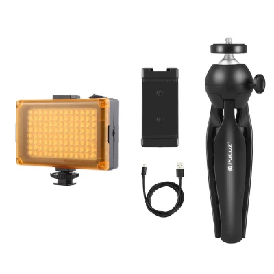 Puluz Sada pro živé vysílání držák na stativ + LED lampa + svorka na telefon