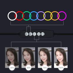 Puluz Stativ 1,1m 26cm RGBW LED kruhová lampa PKT3044