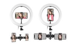 Puluz Stativový držák s 26cm LED kroužkem Vlogging 1,1m PKT3070B