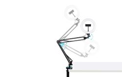 Puluz Stojan na rameno stolního počítače s 20cm LED Vlogging Ring PKT3089B