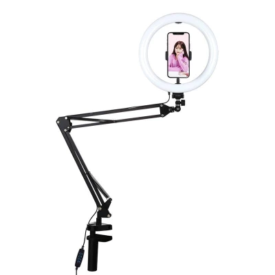 Puluz Stojan na rameno stolního počítače s 26cm LED Vlogging Ring PKT3090B