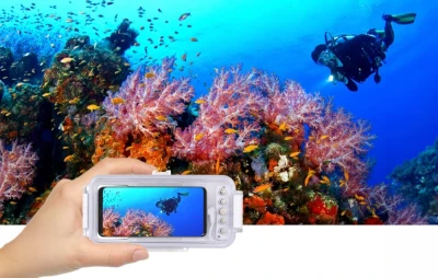 Puluz PU9100W bílé vodotěsné pouzdro na smartphone s USB-C do 45 m