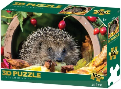 PUZZLE 3D Ježek 31x23cm 100 dílků skládačka v krabici