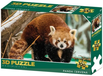 PUZZLE 3D Panda červená 31x23cm 100 dílků skládačka v krabici