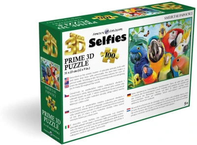 PUZZLE 3D Smějící se papoušci 31x23cm 100 dílků skládačka v krabici