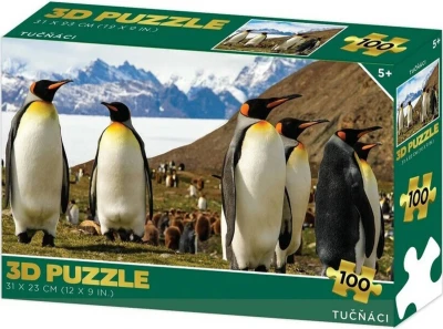 PUZZLE 3D Tučňáci 31x23cm 100 dílků skládačka v krabici