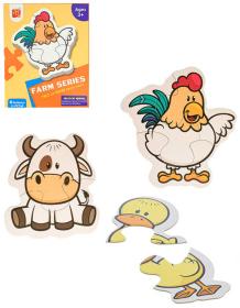 PUZZLE 6v1 Domácí zvířátka velké dílky 15ks skládačka v krabici