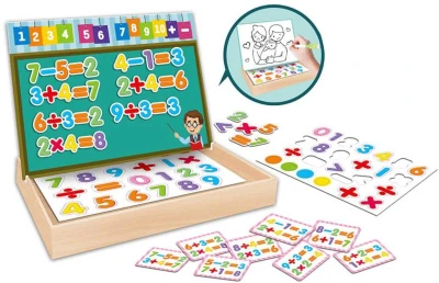 Puzzle edukační magnetické Číslice učíme se počítat v dřevěném boxu