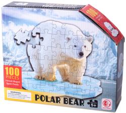 Puzzle obrysové Lední medvěd 48x42cm skládačka 100 dílků v krabičce