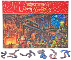 PUZZLE Merry Christmas U Santy doma 75x50cm 468 dílků skládačka v krabici PUZZLE Merry Christmas U Santy doma 75x50cm 468 dílků skládačka v krabici