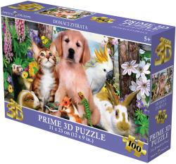 PUZZLE Prime 3D Domácí zvířátka 31x23cm 100 dílků holografické