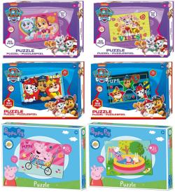 PUZZLE Tlapková Patrola / Peppa Pig skládačka 24/50/99 dílků 6 druhů PUZZLE Tlapková Patrola / Peppa Pig skládačka 24/50/99 dílků 6 druhů