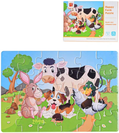 PUZZLE Zvířátka 24 dílků 25x18cm skládačka v krabici