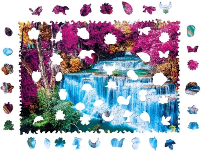 PUZZLER DREVO Farebný vodopád 30x21cm dekoratívna skladačka 250 dielikov
