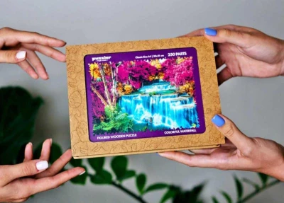 PUZZLER DREVO Farebný vodopád 30x21cm dekoratívna skladačka 250 dielikov