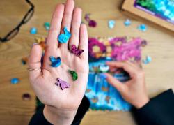 PUZZLER DŘEVO Barevný vodopád 30x21cm dekorativní skládačka 250 dílků