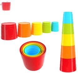 Pyramida baby skládací kelímky barevné stohovací věžička 5 dílků