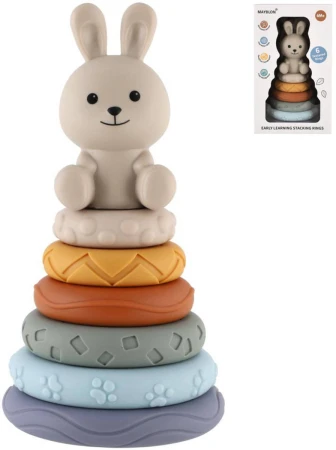 Pyramida baby stohovací skládačka zajíček navlékací věžička pro miminko