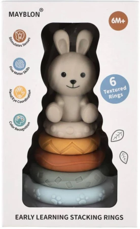 Pyramida baby stohovací skládačka zajíček navlékací věžička pro miminko