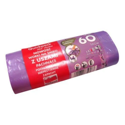 Pytle na odpadky s uchy 60l (18ks) 60x72cm s aroma LEVANDULE 10