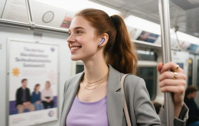 QCY MeloBuds N70 Lite HT18 fialová bezdrátová sluchátka