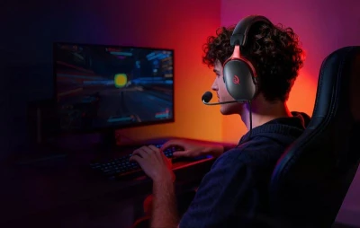 QCY Heroad VN200 Pro černo-červená herní sluchátka