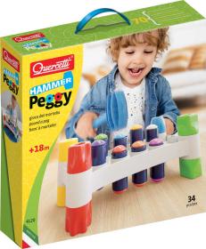 Quercetti Hammer Peggy baby zatloukačka 8 kolíků s kladívkem plast Quercetti Hammer Peggy baby zatloukačka 8 kolíků s kladívkem plast
