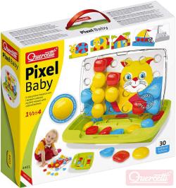 Quercetti Hra Baby Pixel Junior mozaika velké kloboučky se stojánkem cestovní Quercetti Hra Baby Pixel Junior mozaika velké kloboučky se stojánkem cestovní