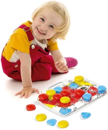 Quercetti Hra Baby Pixel Junior mozaika velké kloboučky se stojánkem cestovní