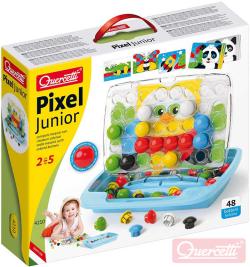 Quercetti Pixel Junior baby mozaika velké kloboučky se stojánkem cestovní