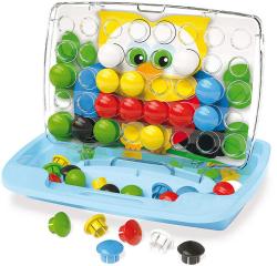 Quercetti Pixel Junior baby mozaika velké kloboučky se stojánkem cestovní