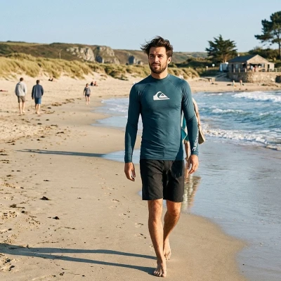 QUIKSILVER Pánské lycrové triko ALL TIME UPF50 dlouhý rukáv